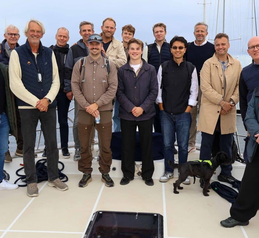 The KRING team, investors and founders on a boat trip